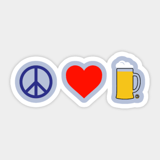 Peace Love Beer Sticker